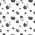 Seamless pattern of gray spots and splashes. Black circles and blots. Vector Royalty Free Stock Photo