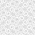 Seamless pattern with gray swirl ornament on white