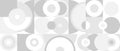 Seamless pattern with gray texture of geometric shapes - circles and squares, template for web screensaver. Royalty Free Stock Photo