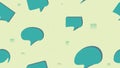 seamless pattern of green chat symbol speech bubble pack comic chat callout on green colour dialogue