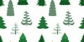 seamless pattern with green Christmas trees. christmas background, gift wrapping. vector Royalty Free Stock Photo