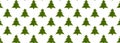 Seamless pattern with green christmas trees on a white background Royalty Free Stock Photo