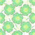 Seamless Pattern, Green Clover Royalty Free Stock Photo