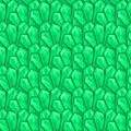 Seamless Pattern with Green Emerald Crystals