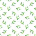 Seamless pattern with green leaf. Vector illustration. Watercolor painted background Royalty Free Stock Photo