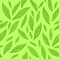 Seamless pattern with green leaves