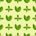 Seamless pattern with green leaves vector illustration nature leaf design floral summer plant textile fashion background Royalty Free Stock Photo