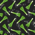 Seamless pattern with green leek