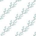 Seamless pattern green mistletoe branches. Christmas time.