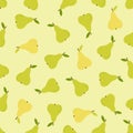 Seamless pattern with green pear, vector illustration Royalty Free Stock Photo