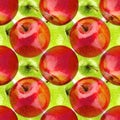 Seamless pattern green and red apples, abstract colorful apple repeating ornament, bright artistic fruits backdrop, fruity print Royalty Free Stock Photo