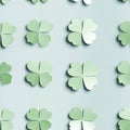 Seamless pattern of green shamrocks on light background, creating fresh and cheerful atmosphere. Perfect for festive designs Royalty Free Stock Photo