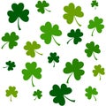 Seamless pattern with green three leaf clovers for textile background, wallpapers, wrapping papers