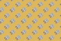 Seamless pattern of grey classic sneakers on yellow background Royalty Free Stock Photo