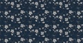 Seamless pattern with grey flower ornament