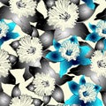 Seamless pattern with grey narcissus Royalty Free Stock Photo