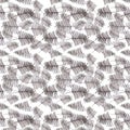Seamless pattern with grey palm leaves on white background. Pencil hand drawing. Tropical, exotic leaves. Summer design. Print, pa Royalty Free Stock Photo