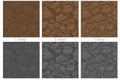 Seamless pattern ground with stones, drawing step by step soil texture for wallpaper.