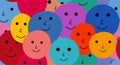 Seamless pattern of group of abstract faces frontal view of multicultural people. DEIB Royalty Free Stock Photo