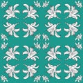 Seamless pattern with black and white lily.Vector illustration.