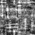 Seamless pattern with grunge striped checkered woven elements in black and white colors