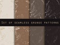 Seamless pattern in grunge style. Coffee color. Set. For wallpaper, bed linen, tiles, fabrics, backgrounds.