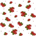 Seamless pattern. Guelder rose berries. Viburnum.