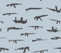 Seamless pattern. Guns silhouettes. Vector illustration.