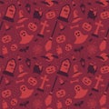 Seamless pattern with halloween accessories