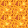 Seamless pattern with halloween accessories