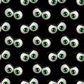 Seamless pattern with halloween angry eyes