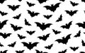 Seamless pattern of Halloween bats flying