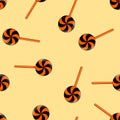 Seamless pattern of Halloween candy black and orange