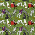 Seamless Pattern with Halloween Characters Costume Royalty Free Stock Photo