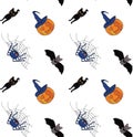 Seamless pattern for Halloween. Hand drawing. Vector. Royalty Free Stock Photo