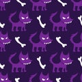 Seamless pattern halloween hounds of hell and bones Royalty Free Stock Photo