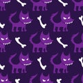 Seamless pattern halloween hounds of hell and bones