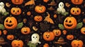 seamless pattern with pumkin halloween pastel halloween candy