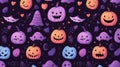 seamless pattern with pumkin halloween pastel halloween candy