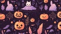 seamless pattern with pumkin halloween pastel halloween candy