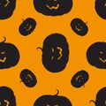 Seamless pattern with Halloween pumpkin Royalty Free Stock Photo