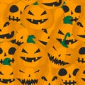 Seamless pattern Halloween pumpkin. Vector flat illustration