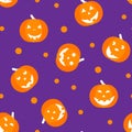 SEamless pattern with halloween pumpkins