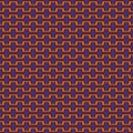 Seamless pattern in Halloween traditional colors. Battlement curved lines abstract background. Vector illustration
