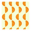 Seamless pattern with halves, slices of orange citrus fruit on a white background. Royalty Free Stock Photo