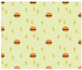 Seamless fast food hamburger background Royalty Free Stock Photo