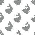 Seamless pattern with hammerhead shark in cartoon style