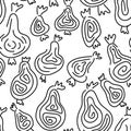 Seamless pattern with hand drawing abstract line pears Royalty Free Stock Photo