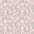 Seamless pattern with hand drawing abstract line pears Royalty Free Stock Photo