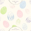 Seamless pattern of hand drawing doodle eggs